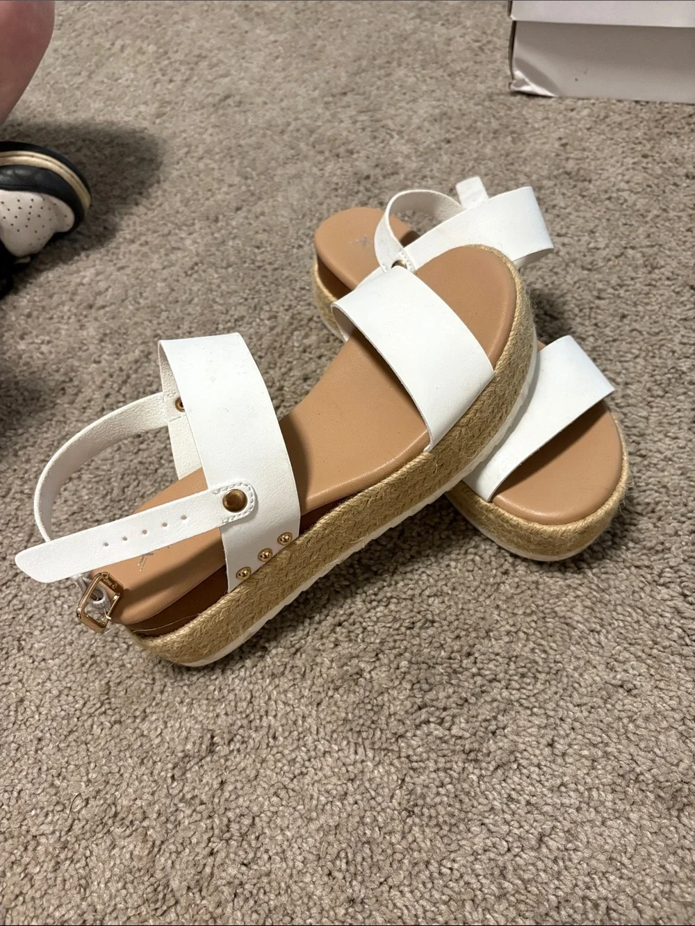 Xappeal White Platform Espadrille Wedge Sandals